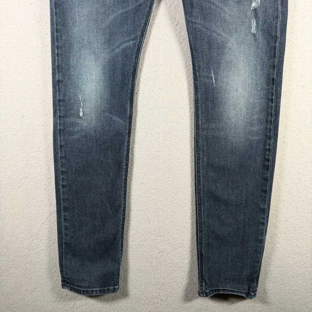 Diesel Tepphar Slim-Carrot Jeans 0842R Stretch Distressed Mens 33x32 Dark Blue